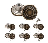 Trimming Shop Jeansknopf-Hammer auf 25 mm Messing-Klemmverschlüsse mit Aluminium-Rücknadel für die Reparatur von Kleidung, Jeans, Denims, Röcken, Jacken (Bronze, 100 Stück)
