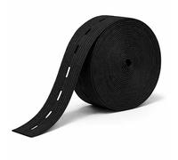 Trimming Shop Knopfloch Elastisches Klebeband Dehnbare Schnur, 20mm Gummibänder Spule zum Nähen, Hosenbänder, Umstandsmode, Nähen, Stricken, Basteln - 25 Meter, Schwarz