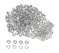 Trimming Shop Ösen aus Eisen mit Aluminium-Unterlegscheiben für Kleidung Dekoration, Lederarbeiten, Scrapbooking, Kunst und Handwerk, DIY-Projekte (6,5 mm, Silber, 100 Stück)