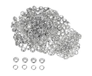 Trimming Shop Ösen aus Eisen mit Aluminium-Unterlegscheiben für Kleidung Dekoration, Lederarbeiten, Scrapbooking, Kunst und Handwerk, DIY-Projekte (6,5 mm, Silber, 100 Stück)