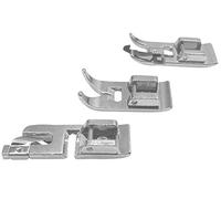 (Trio) Zick Zack Fuß Normal Nähfuß Standardfuß + Overlockfuß + Rollsaumfuß für Lifetec LT 8709 Nähmaschine