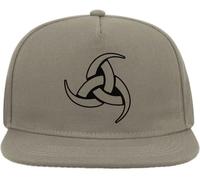 Triple Horn of Odin Graphic Snapback Flat Visor Cotton Blend Cap Gray