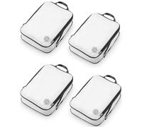 TRIPPED Travel Gear Packwürfel, extra groß, 4-teiliges Set, ultraleicht, erweiterbar/Kompressionstaschen für Kleidung (weiß, 4 Stück)