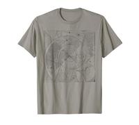 Tripping Yarns Fibonacci T-Shirt - Damen, Grau, S, Klassische Passform, Kurzarm, Distressed Print, Spirale, Mathematik T-Shirt