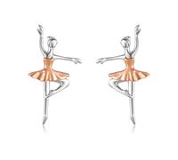 TRISHULA Ballerina-Ohrringe für Frauen S925 Sterling Silber Ballett-Steckohrringe Tanz-Inspirations-Schmuck Geschenke Geburtstag Abschluss
