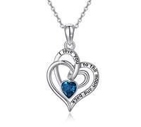 TRISHULA Infinity Kette/Lover Kette/Rose Halskette 925 Sterling Silber Herz Kristall Anhänger Zirkonia Halskette Schmuck Geschenk für Damen Frauen