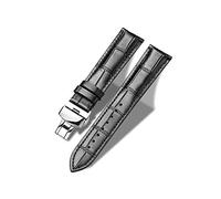 Tristraps Echtes Leder Armband mit Schmetterlings Faltschließe 22mm Schwarz für Herren Damen Wasserdicht Schweißdicht