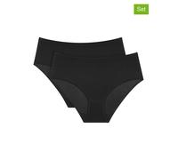 TRIUMPH SENSE OF COTTON MIDI 2P Damenslip, schwarz, größe 40