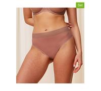Triumph Damen Tempting Sheer Highwaist String 2P Briefs, Toasted Almond, S