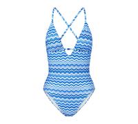 Badeanzug TRIUMPH "Mix & Match Summer OP pt", Damen, Gr. 42, Cup B, blau (blau, light combination), Microfaser, Obermaterial: 77% Polyamid, 23% Elasthan, Badeanzüge Badeanzug, verspielt und farbenfroh