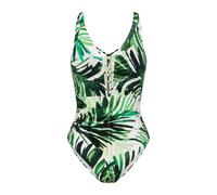 Badeanzug TRIUMPH "Summer Palm OP 01", Gr. 46, Cup B, grün combination, Microfaser, Obermaterial: 55% Polyamid, 45% Elasthan, Badeanzüge Badeanzug, weich und formend (46724865-46) grün combination