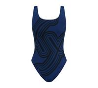 Badeanzug TRIUMPH "Flex Smart Summer OP pt", Damen, Gr. 3, N-Gr, blau (blau, schwarz combination), Microfaser, Obermaterial: 69% Polyamid, 31% Elasthan, modisch, Badeanzüge, weiches dehnbares Material
