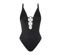 Badeanzug TRIUMPH "Summer Sunset O 02", Damen, Gr. 40, Cup D, schwarz, Glitzergarne;Microfaser, Obermaterial: 70% Polyamid, 16% metallisierte Fasern, 14% Elasthan, Badeanzüge Badeanzug, weicher Lurex 