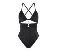 Badeanzug TRIUMPH "Summer Sunset O", Damen, Gr. 40, Cup D, schwarz, Glitzergarne;Microfaser, Obermaterial: 70% Polyamid, 16% metallisierte Fasern, 14% Elasthan, Badeanzüge Badeanzug, weicher Lurex (76