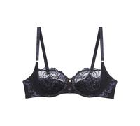 Balconette-BH TRIUMPH "Wild Gardenia Florale", Damen, Gr. 85, Cup D, schwarz, Microtouch, Obermaterial: 53% Lyocell, 17% Elasthan, 16% Polyester, 14% Viskose, BHs Balconette-BH, weiche Spitze, nicht g