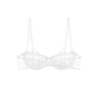 Balconette-BH TRIUMPH "Comfort Allure", Damen, Gr. 75, Cup F, weiß, Microtouch, Obermaterial: 66% Polyamid, 24% Polyester, 10% Elasthan, BHs Balconette-BH, Komfort-Bügel, verzierte Träger, Spitze, wei