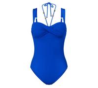 Badeanzug TRIUMPH "Summer Twist OPD 01", Damen, Gr. 40, Cup D, blau (racing blau), Microfaser, Obermaterial: 77% Polyamid, 23% Elasthan, Badeanzüge Badeanzug, Eleganz und Komfort (53051536-40) racing 