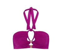 Bandeau-Bikini-Top TRIUMPH "Summer Sunset Bandeau", Damen, Gr. 36, Cup C, lila (raspberry juice), Glitzergarne;Microfaser, Obermaterial: 70% Polyamid, 16% metallisierte Fasern, 14% Elasthan, Bikini-Ob