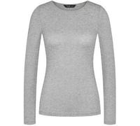 Langarmshirt TRIUMPH "Beauty Layers LSL Top Wool", Damen, Gr. M, grau (medium grau melange), Single Jersey, Obermaterial: 100% Wolle, hüftbedeckend, Rundhals, Shirts Langarmshirt, weiche Wolle, langär