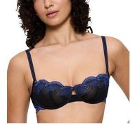 Balconette-BH TRIUMPH "Comfort Glam", Damen, Gr. 70, Cup E, schwarz, Spitze, Obermaterial: 81% Polyamid, 11% Polyester, 8% Elasthan, BHs Balconette-BH, Komfort-Bügel, Spitze, florale-grafische Spitze,