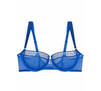 Bügel-BH TRIUMPH "Palina Cosmic Heartbeat WH", Damen, Gr. 85, Cup C, illumines blau, Mesh, Microtouch, Obermaterial: 70% Polyamid, 19% Polyester, 11% Elasthan, elegant, BHs, Triumph x Palina Rojinski 