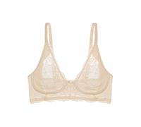 Bügelloser BH TRIUMPH "Amourette Charm", Damen, Gr. 90, Cup D, beige (creamy dream), Spitze, Obermaterial: 70% Polyamid, 30% Elasthan, gemustert, BHs, Stretch-Spitze (60786736-90) creamy dream