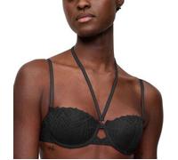 Balconette-BH TRIUMPH "That Night In Vegas", Damen, Gr. 80, Cup F, schwarz, Mesh, Obermaterial: 47% Polyester, 43% Polyamid, 10% Elasthan, BHs Balconette-BH, Komfort-Bügel, abnehmbare Träger, weich, S