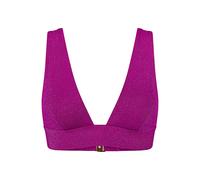 Triangel-Bikini-Top TRIUMPH "Summer Sunset P", Damen, Gr. 40, Cup C, pink (raspberry juice), Glitzergarne;Microfaser, Obermaterial: 70% Polyamid, 16% metallisierte Fasern, 14% Elasthan, Bikini-Obertei