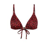 Triangel-Bikini-Top TRIUMPH "Midnight Swim N", Damen, Gr. 38, Cup D, rot (braun combination), Microfaser, Obermaterial: 82% Polyamid, 18% Elasthan, Bikini-Oberteile, weich und glänzend (74344817-38) b