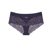 Panty TRIUMPH "Body Make-Up Illusion Lace", Damen, Gr. 40, blau (prussian blau), Microtouch, Obermaterial: 80% Polyamid, 20% Polyester, körpernah, Unterhosen Panty, florale Stretch-Spitze, glatter Bun