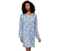 Triumph Nachthemd Boyfriend Fit NDW - 100% Viskose, tiefer V-Ausschnitt, Gr. 40 Blau