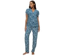 Triumph Boyfriend Fit PW X, Pyjama-Set Damen, Mehrfarbig (Sea Blue Light Combination), 42
