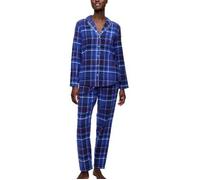 Triumph Boyfriend Long Sleeved Pyjama Set Dunkelblau Baumwolle 42 Damen