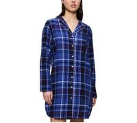 Nachthemd TRIUMPH "Boyfriend NDW 01 X Checks", Damen, Gr. 46, N-Gr, blau (blau, schwarz combination), Flanell, Obermaterial: 100% Baumwolle, Kleider Nachthemd, bequem und stilvoll (44608233-46) blau,