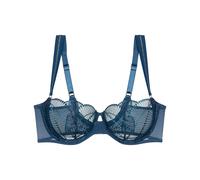 Balconette-BH TRIUMPH "Palina Sea Full of Stars", Damen, Gr. 80, Cup F, blau (smoky blau), Microtouch, Obermaterial: 51% Polyamid, 37% Polyester, 12% Elasthan, BHs Balconette-BH, Limited Edition, Stic
