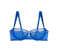 Bügel-BH TRIUMPH "Palina Cosmic Heartbeat WH", Damen, Gr. 85, Cup C, illumines blau, Mesh, Microtouch, Obermaterial: 70% Polyamid, 19% Polyester, 11% Elasthan, elegant, BHs, Triumph x Palina Rojinski 