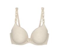 Bügel-BH TRIUMPH "Wild Azalea Florale WP", Damen, Gr. 90, Cup F, naturel (076), Microtouch, Obermaterial: 56% Polyester, 28% Polyamid, 16% Elasthan, BHs Bügel-BH, mit Stickerei (32809027-90) naturel (