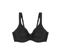 Bügel-BH TRIUMPH "Modern Soft+Cotton W", Damen, Gr. 90, Cup D, schwarz, Microtouch, Obermaterial: 39% Polyamid, 38% Baumwolle, 23% Elasthan, unifarben, BHs Bügel-BH, mit dezenten Glanz-Streifenmuster