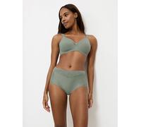 Minimizer-BH TRIUMPH "True Shape Sensation T W01", Damen, Gr. 100, Cup C, grau (grigio medio), Jersey, Tüll, Obermaterial: 72% Polyamid, 28% Elasthan, klassisch, BHs, verkleinert die Brust optisch um