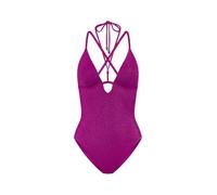 Badeanzug TRIUMPH "Summer Sunset OP 01", Damen, Gr. 38, Cup C, raspberry juice, Glitzergarne;Microfaser, Obermaterial: 70% Polyamid, 16% metallisierte Fasern, 14% Elasthan, Badeanzüge Badeanzug, weich