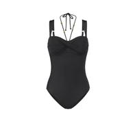 Badeanzug TRIUMPH "Summer Twist OPD 01", Damen, Gr. 40, Cup E, schwarz, Microfaser, Obermaterial: 77% Polyamid, 23% Elasthan, Badeanzüge Badeanzug, Eleganz und Komfort (44582624-40) schwarz