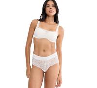Panty TRIUMPH "Body Make-Up Illusion Lace", Damen, Gr. 38, ecru weiß, Microtouch, Obermaterial: 80% Polyamid, 20% Elasthan, körpernah, Unterhosen Panty, florale Stretch-Spitze, glatter Bund, Mikrofase