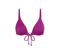 Triangel-Bikini-Top TRIUMPH "Summer Sunset N", Damen, Gr. 42, Cup C, pink (raspberry juice), Glitzergarne;Microfaser, Obermaterial: 70% Polyamid, 16% metallisierte Fasern, 14% Elasthan, Bikini-Obertei