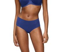 Slip TRIUMPH "Pretty Micro Maxi", Damen, Gr. L, blau (vintage denim), Microfaser, Obermaterial: 61% Polyamid, 39% Elasthan, unifarben, körpernah, Unterhosen Slip, nahtlos, feminine Spitze, Microfaser,