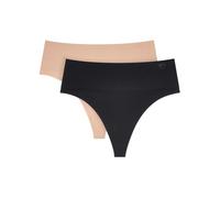 Slip TRIUMPH "Soft Sculpt Bandeau String 2P" Gr. 38, schwarz (schwarz combination), Damen, Obermaterial: 86% Polyamid, 14% Elasthan, Unterhosen, nahtlos und bequem (78896848-38) schwarz combination