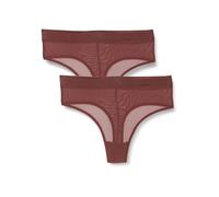 Triumph Damen Tempting Sheer Highwaist String 2P Briefs, Decadent Chocolate, L