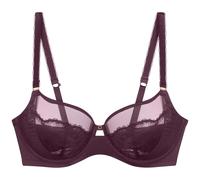 Bügel-BH TRIUMPH "Love in Lace W", Damen, Gr. 90, Cup D, braun (claret), Spitze, Obermaterial: 56% Polyamid, 24% Elasthan, 20% Polyester, BHs Bügel-BH, Stretch-Spitze (28555214-90) claret