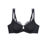 Minimizer-BH TRIUMPH "Wild Gardenia Florale", Damen, Gr. 70, Cup C, schwarz, Microtouch, Obermaterial: 52% Lyocell, 25% Elasthan, 22% Polyamid, 1% Polyester, BHs Minimizer-BH, verkleinert die Brust op