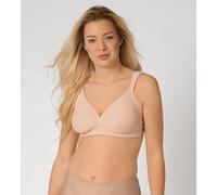 Bügelloser BH TRIUMPH "Modern Soft+Cotton N", Damen, Gr. 90, Cup B, beige (neutral beige), Microtouch, Obermaterial: 40% Polyamid, 37% Baumwolle, 23% Elasthan, unifarben, BHs, mit dezenten Streifen (3
