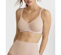 Minimizer-BH TRIUMPH "Modern Soft+Cotton", Damen, Gr. 80, Cup E, beige (neutral beige), Microtouch, Obermaterial: 45% Polyamid, 34% Baumwolle, 21% Elasthan, unifarben, BHs Minimizer-BH, verkleinert di